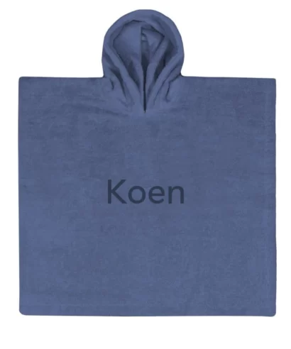 Poncho silk blue met naam